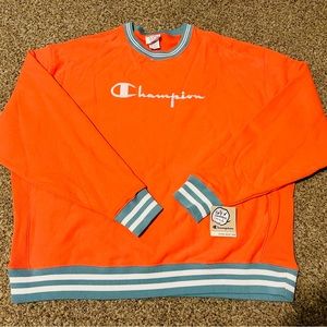 Champion Men's Reverse Weave Yarn Dye Rib Trim Groovy Papaya Sweatshirt 3XL NWT